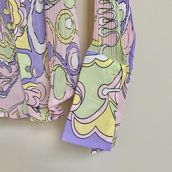 Le Caviar pleated shirt blouse long sleeve- Super trendy colors! - Picture 9 of 10